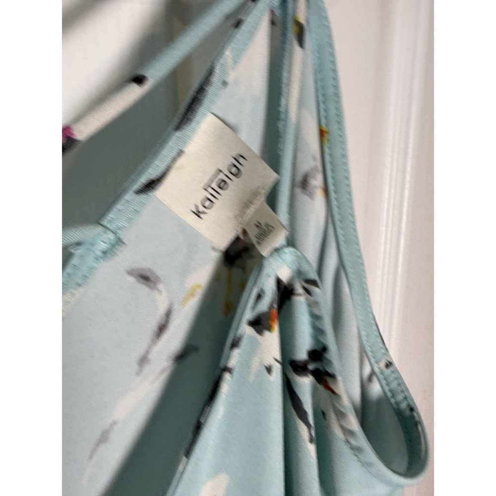Kaleigh Cold Shoulder Top Blue Floral Daisy Print Women's Size Medium - Picture 3 of 5